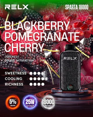 Relx SPARTA 18000 Puffs-Blackberry Pomegranate Cherry
