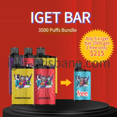 5x IGET Bar 3500 Puffs Get 1 Free