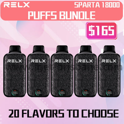 5 x Relx Sparta 18000 Puffs Bundle