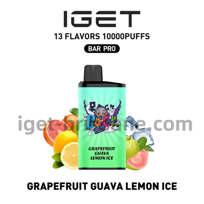 IGET Bar Pro Disposable Vape 10000 Puffs - Grape Fruit Guava Lemon Ice