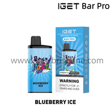 Load image into Gallery viewer, IGET Bar Pro Disposable Vape 10000 Puffs -  Blueberry Ice