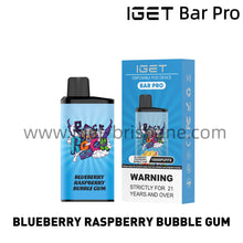 Load image into Gallery viewer, IGET Bar Pro Disposable Vape 10000 Puffs - Blueberry Raspberry Bubble Gum