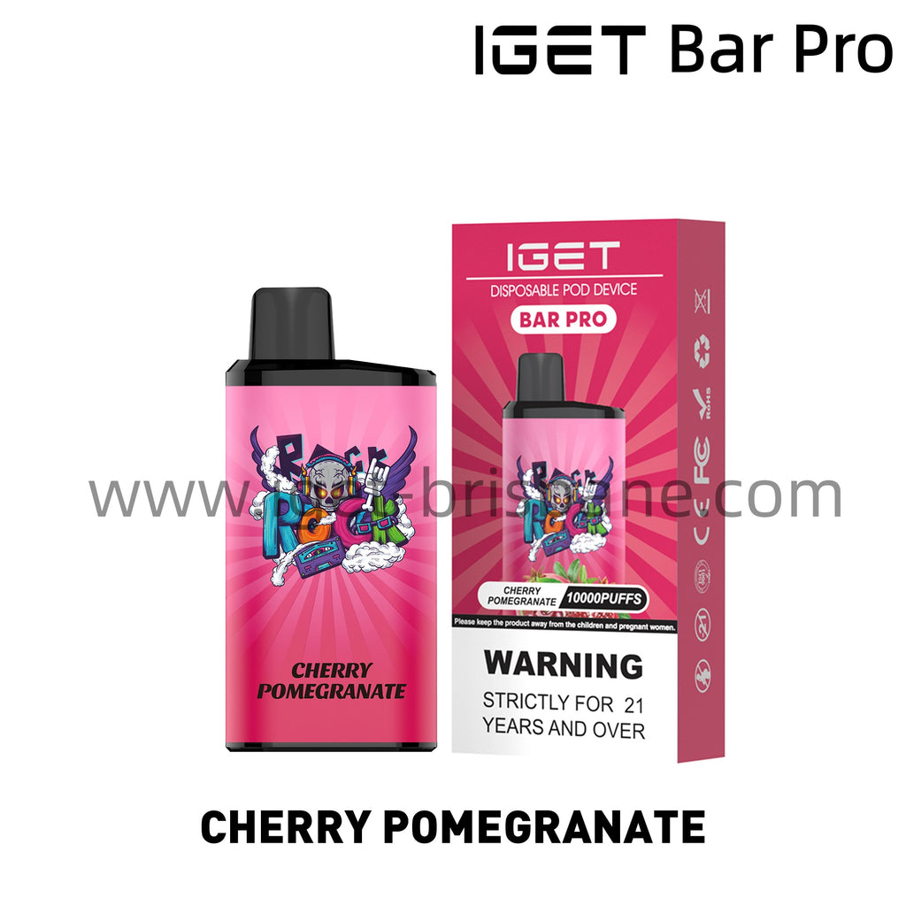 IGET Bar Pro Disposable Vape 10000 Puffs - Cherry Pomegranate