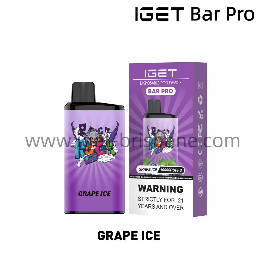 IGET Bar Pro Disposable Vape 10000 Puffs - Grape Ice